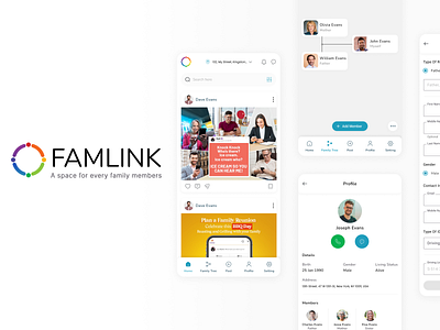 Famlink - Find your family members app branding connect family figma inspiration logo search tree trending ui ux