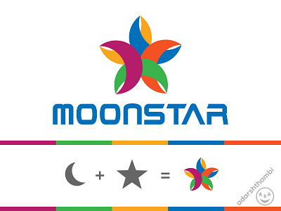 Logo for Moonstar brand identity branding graphic design illustration logo logo designer logo designer india logomark moon moonlogo star starlogo