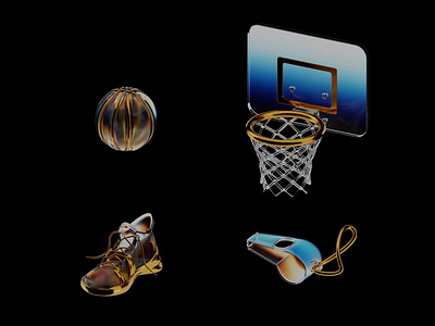 Basketball Dispersion 3d animation motion graphics