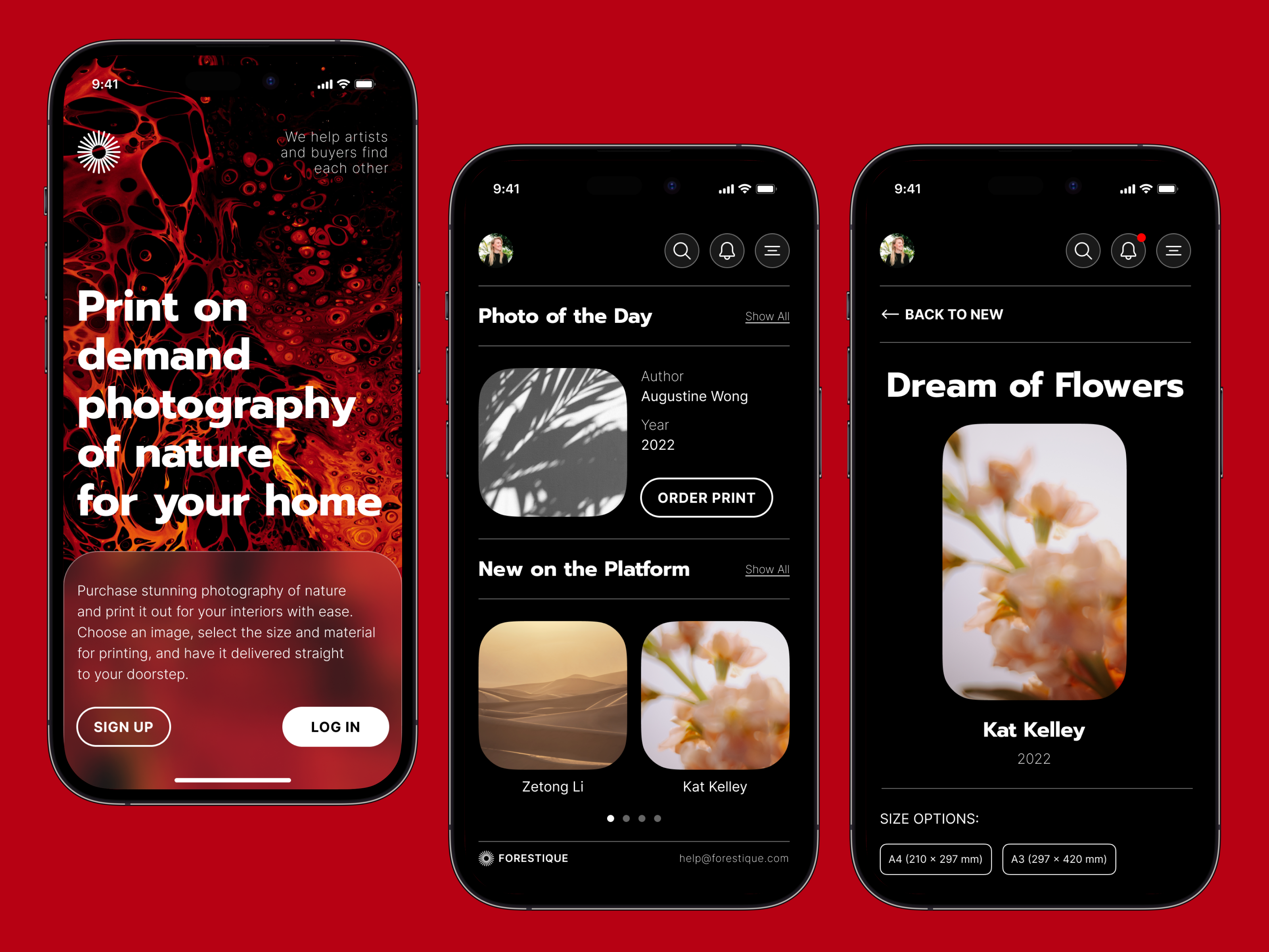 Photo Print on Demand App app design application art e commerce graphic design ios mobile online store photography service design ui