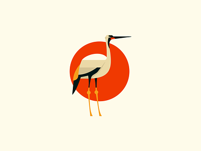 Stork Logo abstract animal bird branding children colors design emblem geometric icon illustration logo mark modern nature stork sun vector vibrant wings