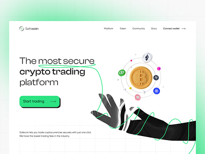 Safecoin Landing Page branding crypto dao dapps design designpixil finance fintech landing landing page minimal ui ux web design web3 website