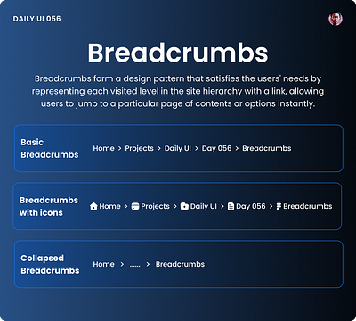 Daily UI 056 - Breadcrumbs app branding breadcrumbs daily ui 056 dailyui design figma illustration logo mockups nav ui ux vector