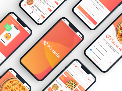 Pizzeria - Pizza mobile app app cart delivery app food delivery notifications on demand payment pizza ui ux