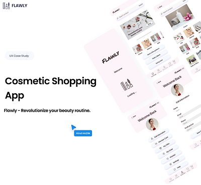 Cosmetic shopping app - Case study casestudy design figma landingpage mobileapp shoppingapp ui ux