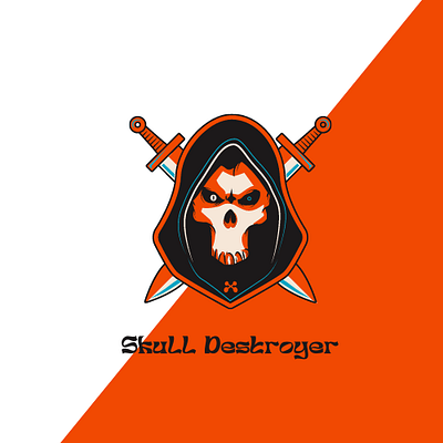 Skull Destroyer Logo for a Music Band 3d animation branding design graphic design illustration logo motion graphics ui vector