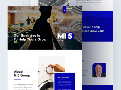 MI5 Group business design flat landing page machinery ui ux web website