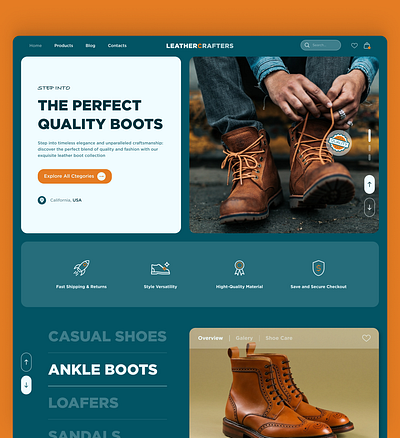 Shoes Store - Landing Page Concept branding bussines e commerce landing page online store shoes shoop web design