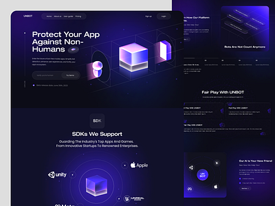 Game Security Landing Page 3d awsmd cyber game protection game security gaming graphic design home page interface landing landing page minimal motion graphics product saas security startup ui ux web design web design page