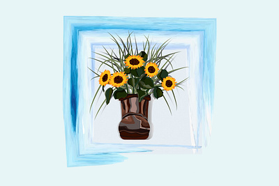 Sunflower bouquet autumn flowers illustration mix media sunflower sunflowers vector watercolor