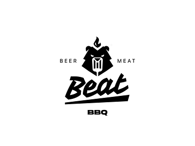 Beat BBQ animal bear logo