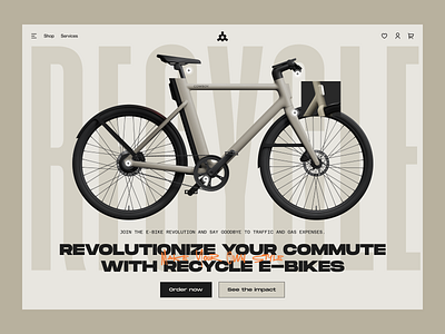 UI Challenge 02 - Recycle bicycle bike design landingpage ui uidesign web