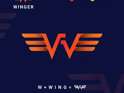 Winger - Logo Design abstract logo app logo best logo branding creative logo gradient logo logo logo deisgn logo designer logo icon minimal logo minimalist logo modern logo symbol unique logo vector visual identity website logo