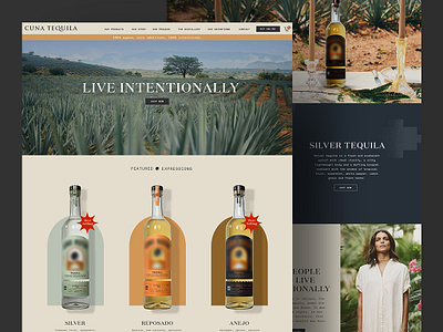 Cuna - Tequila Beverages Landing Page Website app brand branding clean design flat graphic design icon illustration logo logo design minimal typography ui ux vector web web design website