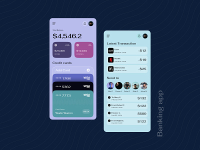 Banking App app banking app blance credit card design expenses figma income latest transection mobile mobile app recive money send money total balance transection ui ux