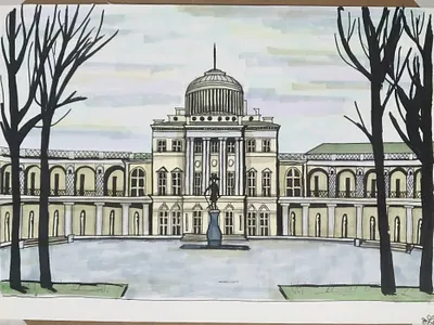 Pavlovsk architecture art design illustration