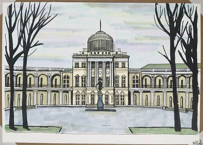 Pavlovsk architecture art design illustration