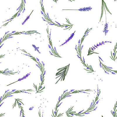 Lavender design digital illustation disign for textil graphic design illustration repeating illustration seamless pattern