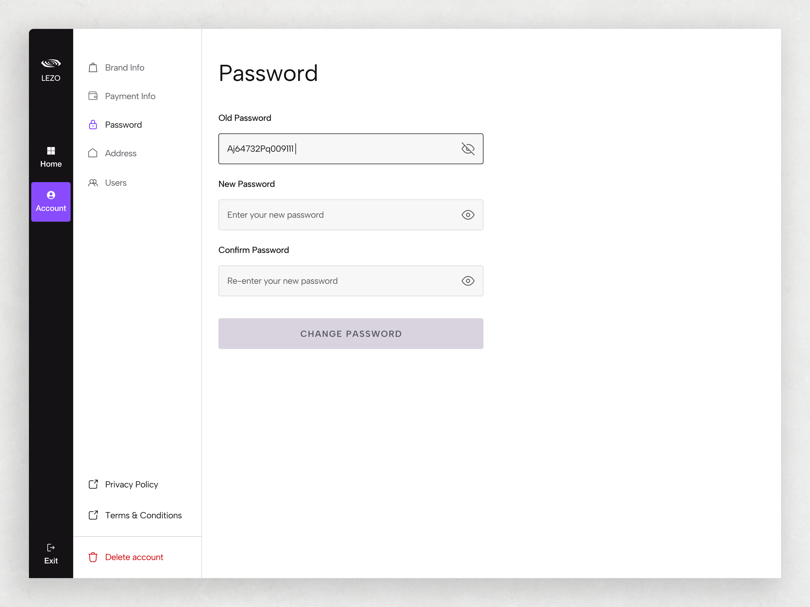 Vendor Admin Panel | Password change brandexperience designinspiration digitalexperience dribbble ecommerce formdesign passfordflow securityui settingsui ui uidesign useraccount ux uxdesign