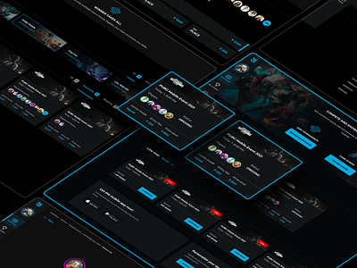 eSports Tournament Platform blue dark theme ui design esports illustration tournament ui web design