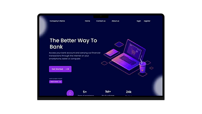 Digital Banking Landing Page UI Concept. animation design figma landing page minimal prototyping smart animate typography ui ux