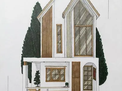 House “Old Money” architecture art design illustration