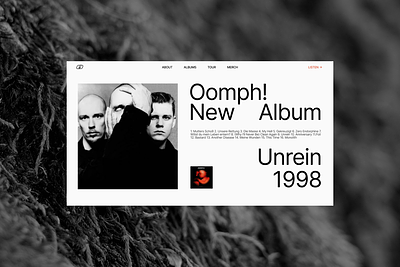 Main Screens for a Website about Oomph! design figma music band website oomph webdesign website