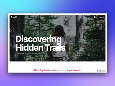 Travel.ly - Free Framer blog template animation blog template branding framer framer template graphic design landingpage scroll animations ui uiux website