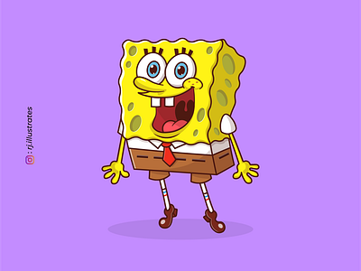 SpongeBob SquarePants 2d 3d art cartoon cute design flat illustration sponge spongebob sqaurepants vector