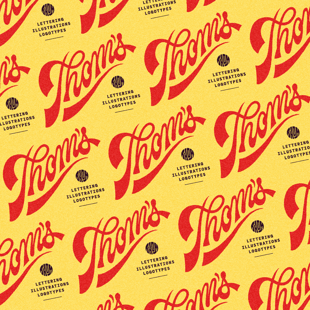 Thom's - Lettering, illustrations and logotypes branding design freelance graphicdesign handdrawn handlettering illustration lettering logo logotype pattern personalbranding photoshop portfolio print timelapse type typography video vintage