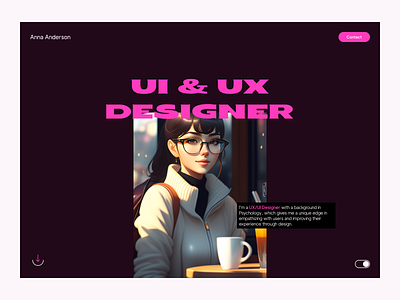 UI/UX Designer Portfolio ai girly layout minimal minimal web design personal personal website pink portfolio portfolio website purple ui ui design ui designer ui portfolio web design webdesign