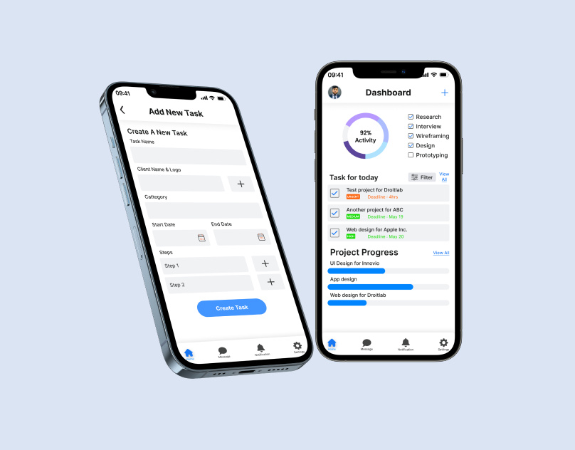 Task Management App ai app branding design graphic design illustration logo mobile app ui ux