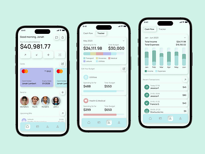 Banking/Finance Mobile App: iOS Android UX UI Design soft ui