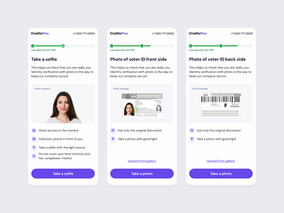 Verification photo flow fintech identity interface photo photoverification product design ui ux verification