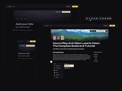 Articles / Editor content editor editor editorial gaming news ui ux video game content word editor