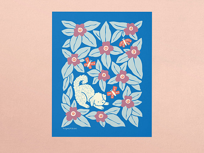 Bennie Blooms art print digital illustration dog dog art flowers goldendoodle handdrawn illustration