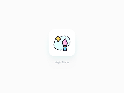 Magic brush / smart fill icon art brush cute icon iconography illustration sticker vector