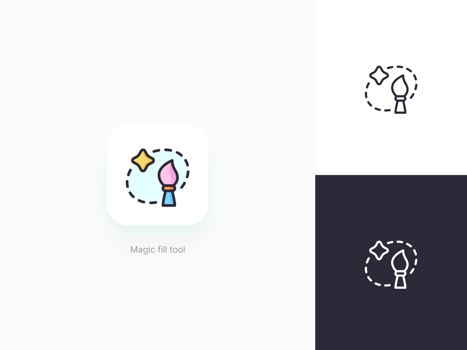 Magic brush / smart fill icon by Yokai on Dribbble