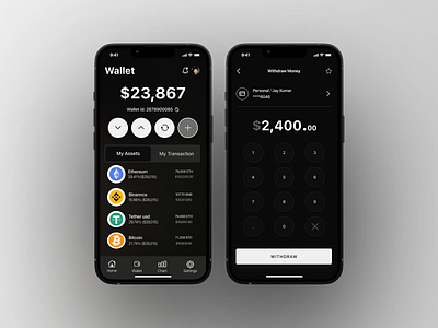 Ethe - All in one Investing App android app dark theme app figma investing app ios app stock app ui designs ux design