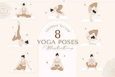 Yoga Poses Illustrations clipart cliparts design digital assets digital cliparts graphic design illustration illustrations vector clipart vector graphic vector illustration yoga yoga poses