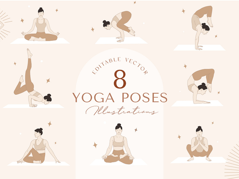 Yoga Poses Illustrations clipart cliparts design digital assets digital cliparts graphic design illustration illustrations vector clipart vector graphic vector illustration yoga yoga poses