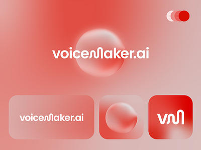 voiceMaker.ai design ai ai tool brand branding clean gradient graphic design lettermark logo minimal minimalist red typo typography voice wordmark
