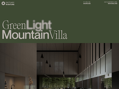 Green Light Mountain Villa — Concept pt 1 animation concept flat interface layout pangram pangram typography ui ux web design website