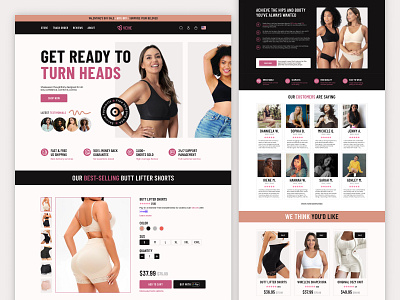 Vexie - Premium Shapewear branding bright cart cloth design ecommerce logo opencart pink premium shape shapewear shop shopify ui ux vexie web woman woocommerce