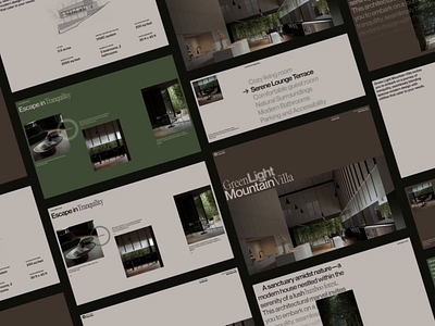 Green Light Mountain Villa — Concept pt 3 concept interface interriors layout typography ui ux web design website