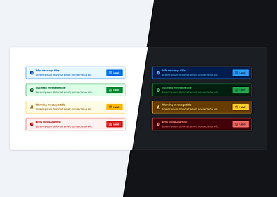 Inline Messages alert banner dark theme message inline message light theme message messages notification toast