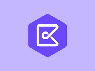 K Logo design finance fintech hexagon icon k logo logo mark loop mark modern purple tech type