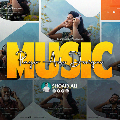 Music Player Ads Designs🎵 💫 ads flyer media music player post poster social