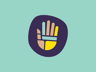 All About Caring Project Logo colorful hand icon logo logomark mark mosaic wave