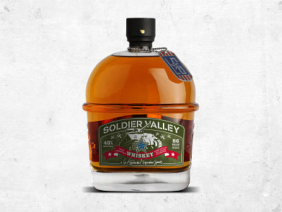 Soldier Valley - Whiskey graphic design illustration packaging spirits tank whiskey